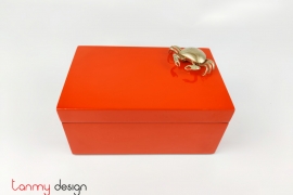 Orange rectangular box with crab 11*17*H8cm